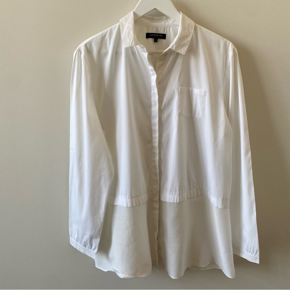 Lafayette 148 New York Crisp White Shirt - Picture 2 of 10